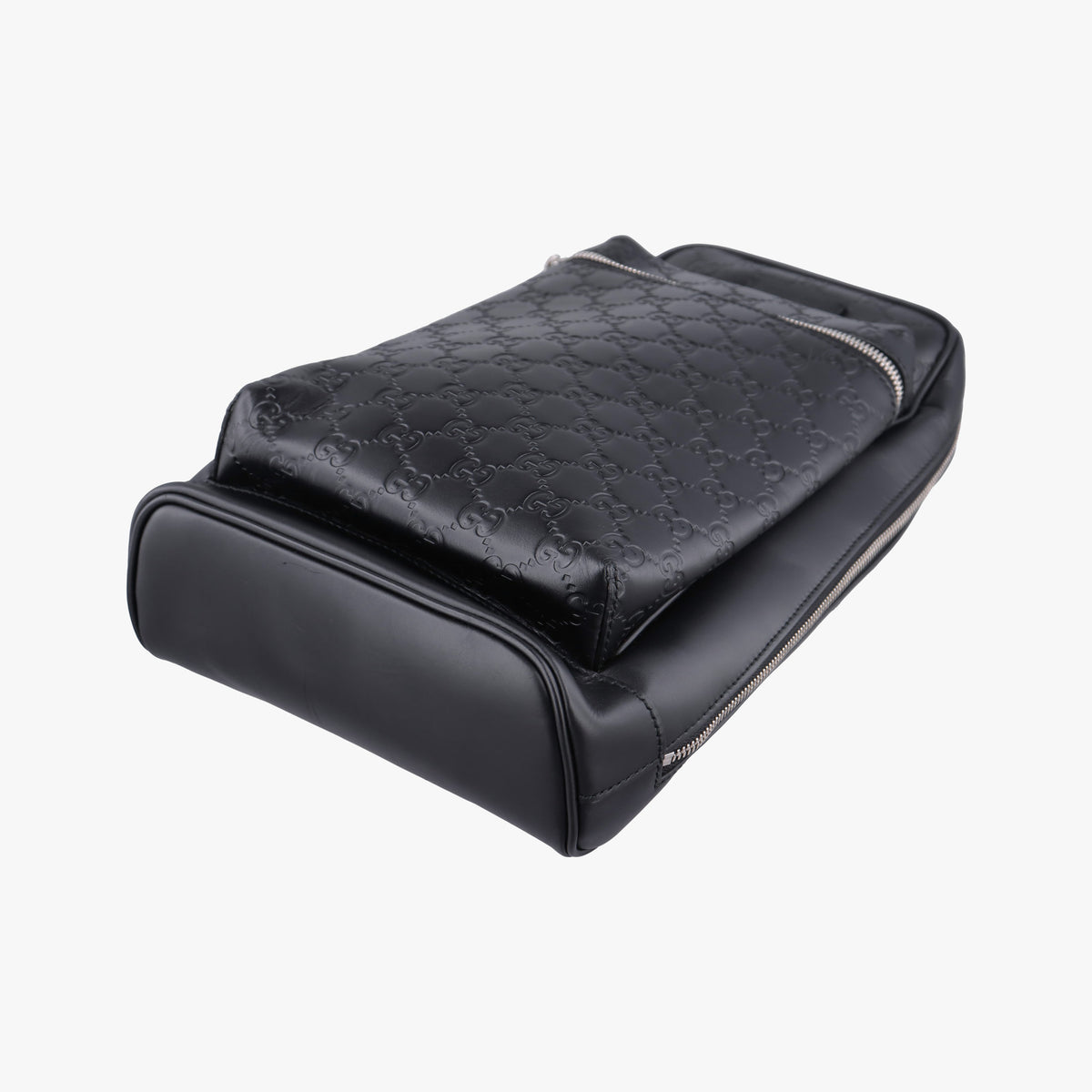 Pre-owned Gucci Stripe Line Black Leather 450970 bum bag/waist bag | stylenewstar