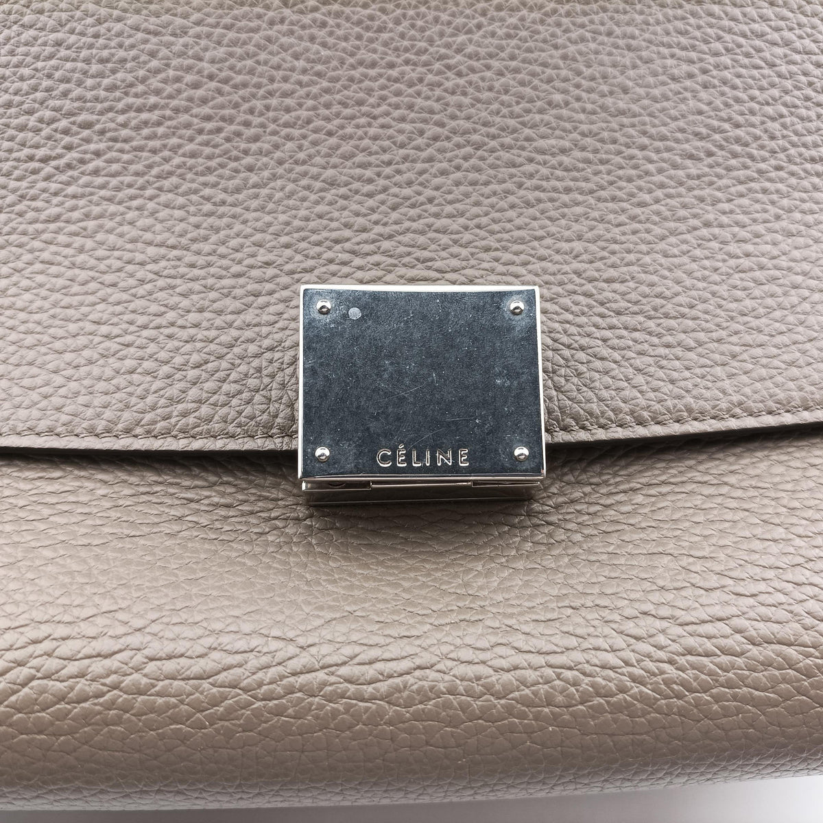 Pre-owned Celine Trapeze Grey Suede × leather  shoulderbag | stylenewstar