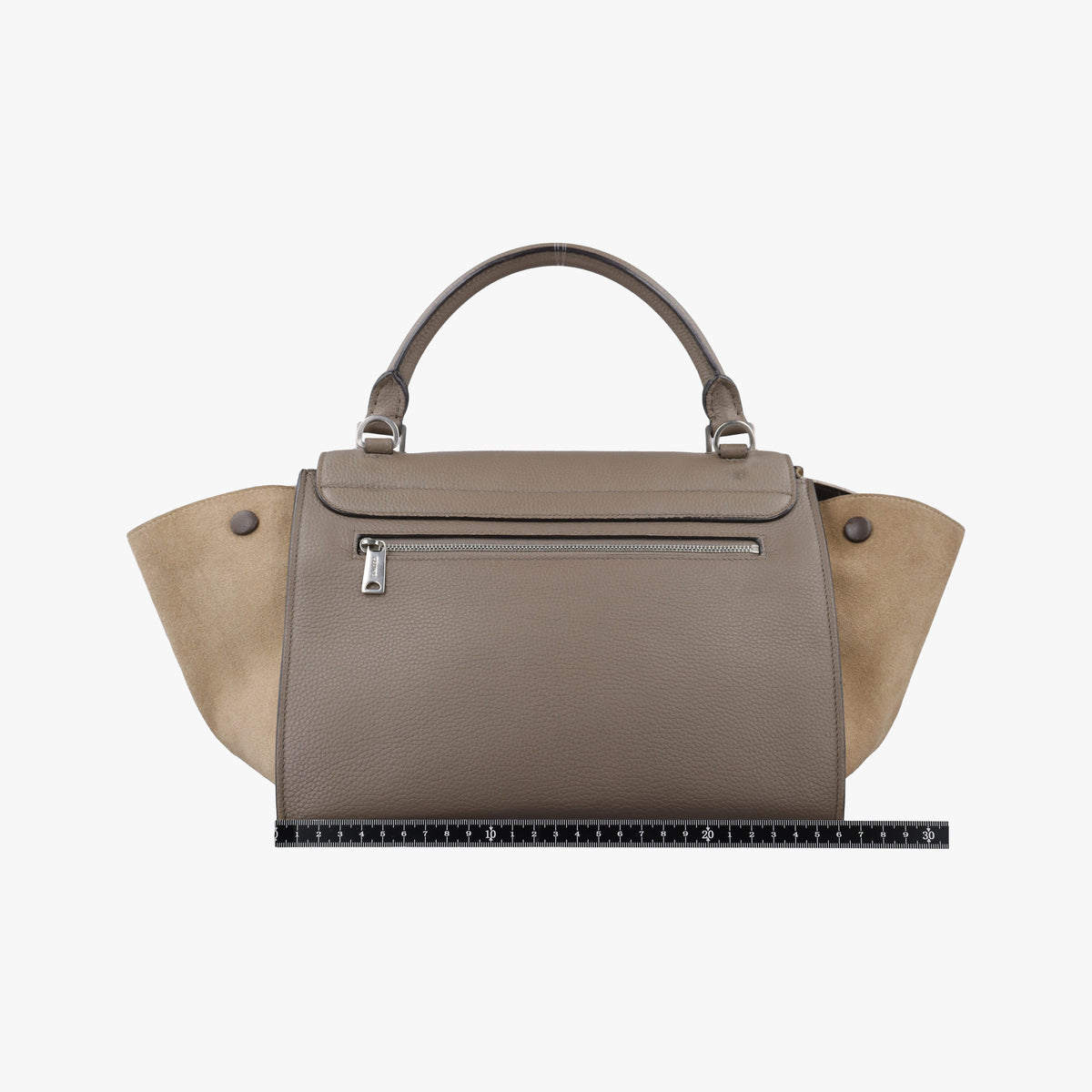 Pre-owned Celine Trapeze Grey Suede × leather  shoulderbag | stylenewstar