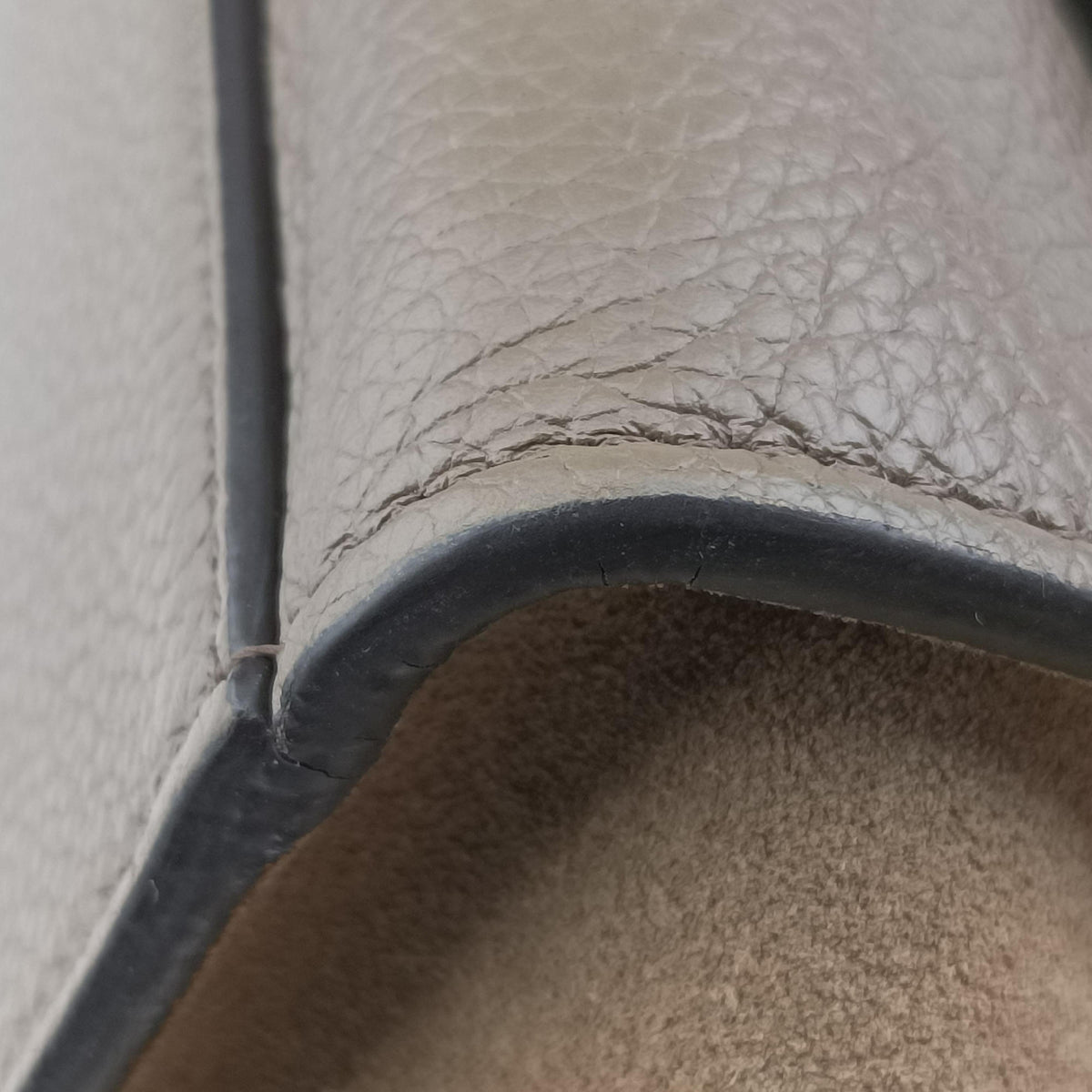 Pre-owned Celine Trapeze Grey Suede × leather  shoulderbag | stylenewstar