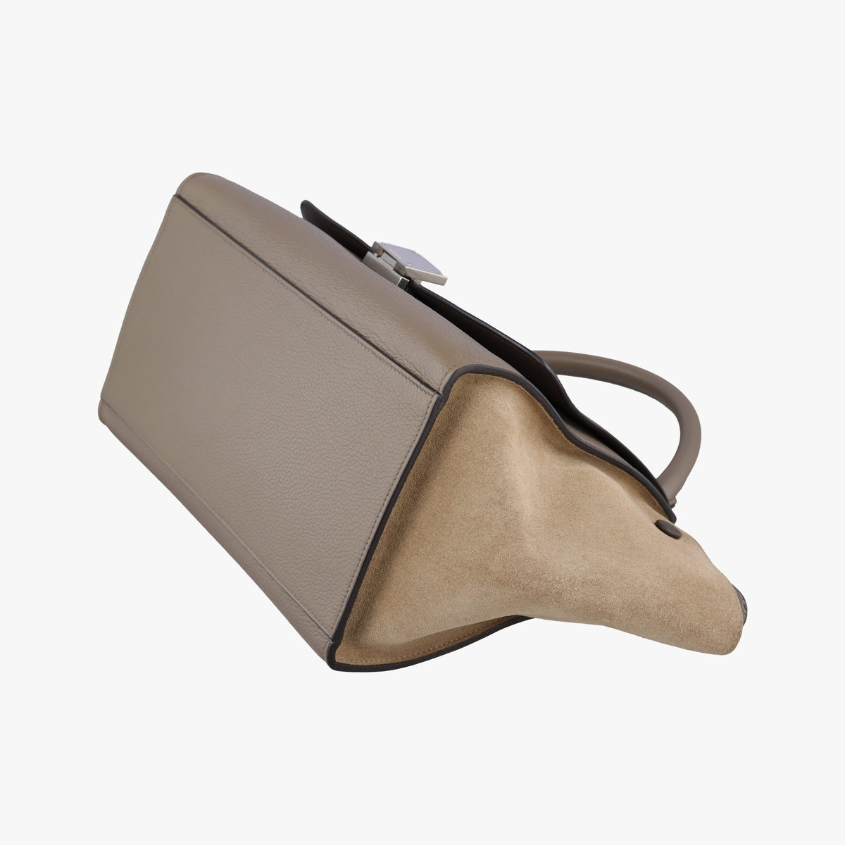 Pre-owned Celine Trapeze Grey Suede × leather  shoulderbag | stylenewstar