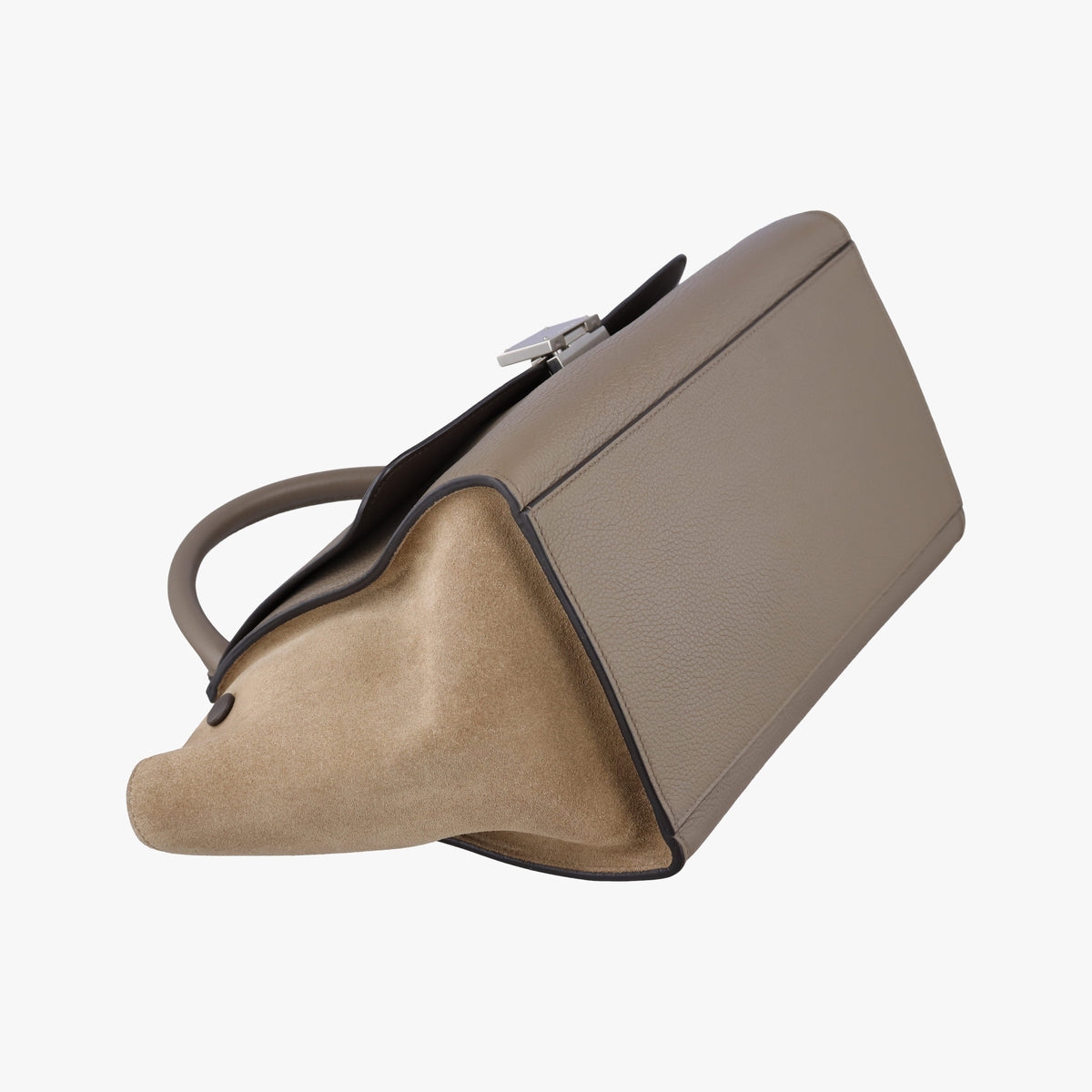 Pre-owned Celine Trapeze Grey Suede × leather  shoulderbag | stylenewstar