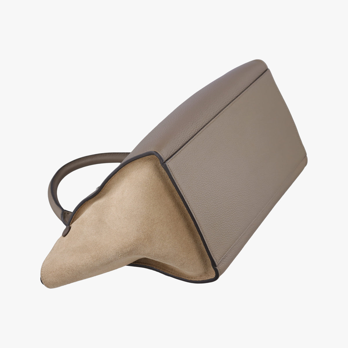 Pre-owned Celine Trapeze Grey Suede × leather  shoulderbag | stylenewstar