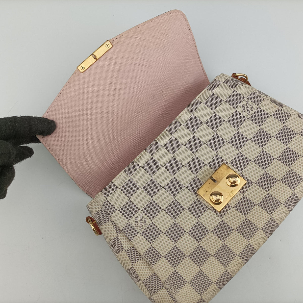 Pre-owned Louis Vuitton CROISETTE Azur Damier Canvas N41581 shoulderbag | stylenewstar