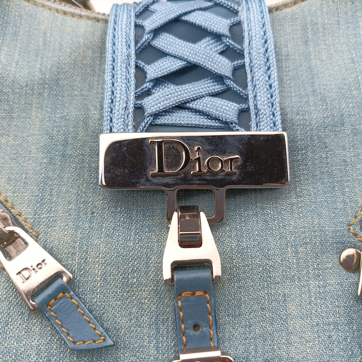 Pre-owned Christian Dior Admit It Blue denim  shoulderbag | stylenewstar