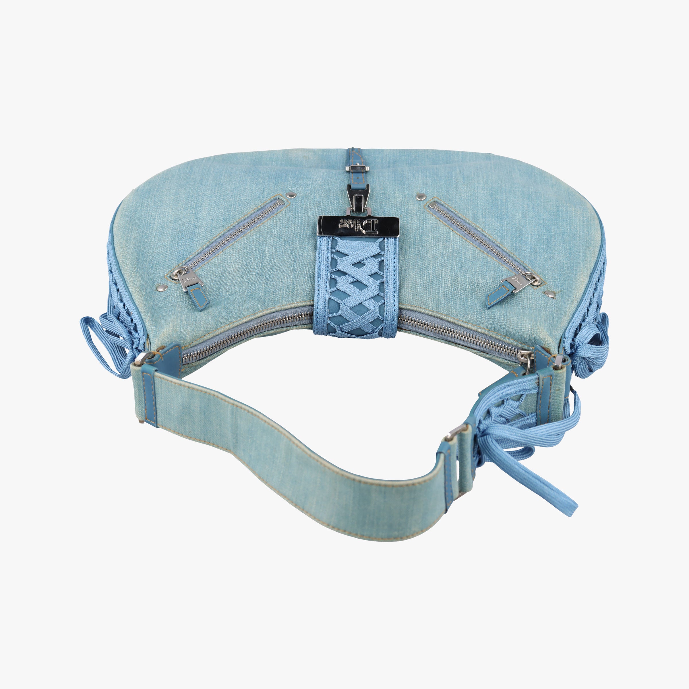 Pre-owned Christian Dior Admit It Blue denim  shoulderbag | stylenewstar