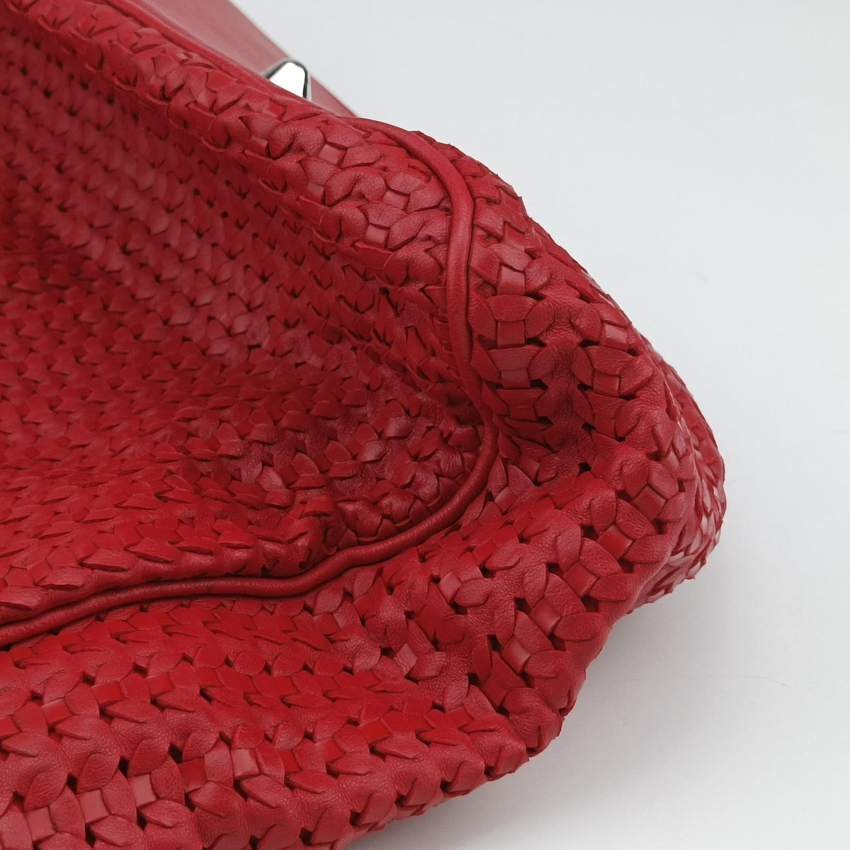 Vintage Christian Dior Soft Lady Dior INTRECCIATO Tote Red lambskin  shoulderbag | stylenewstar