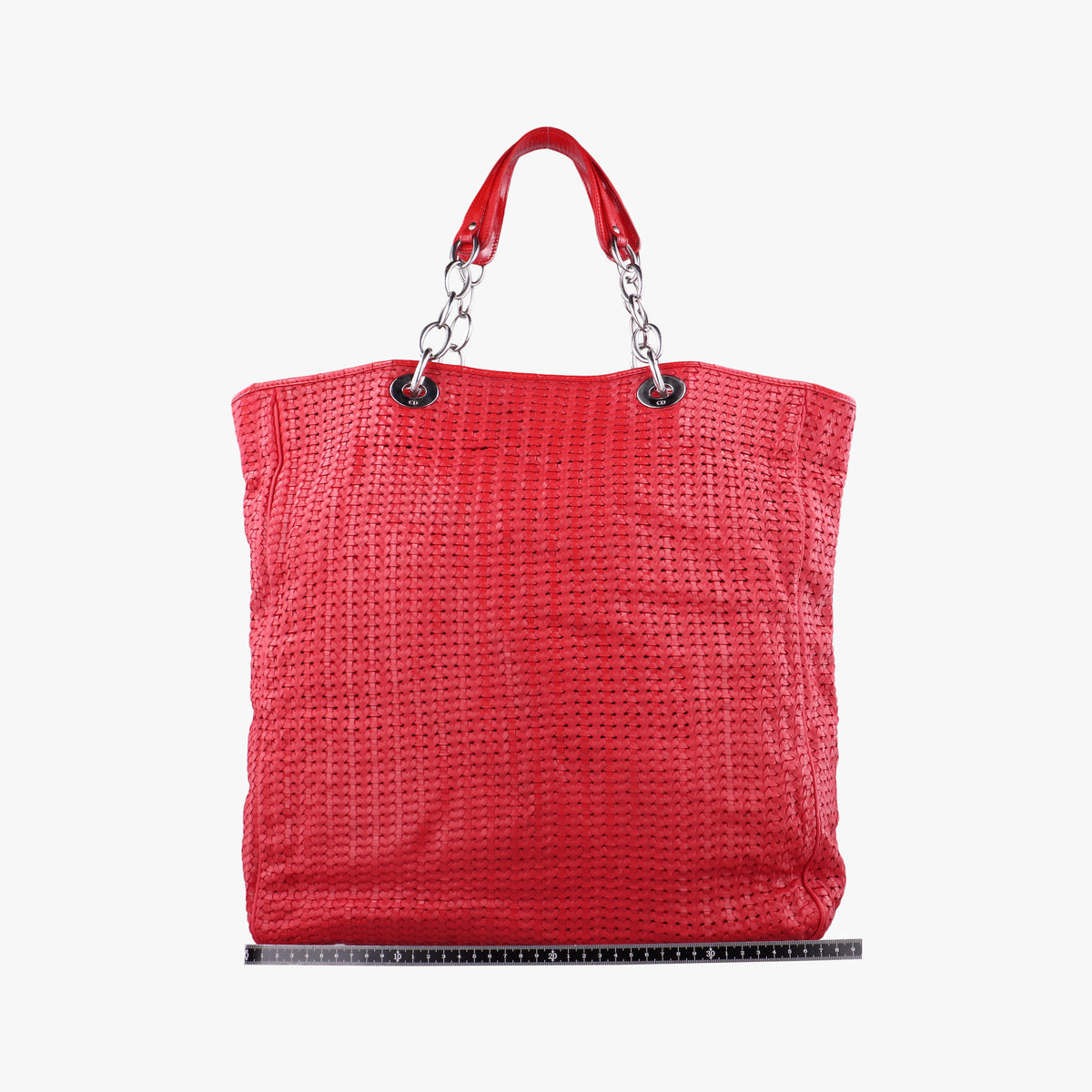 Vintage Christian Dior Soft Lady Dior INTRECCIATO Tote Red lambskin  shoulderbag | stylenewstar