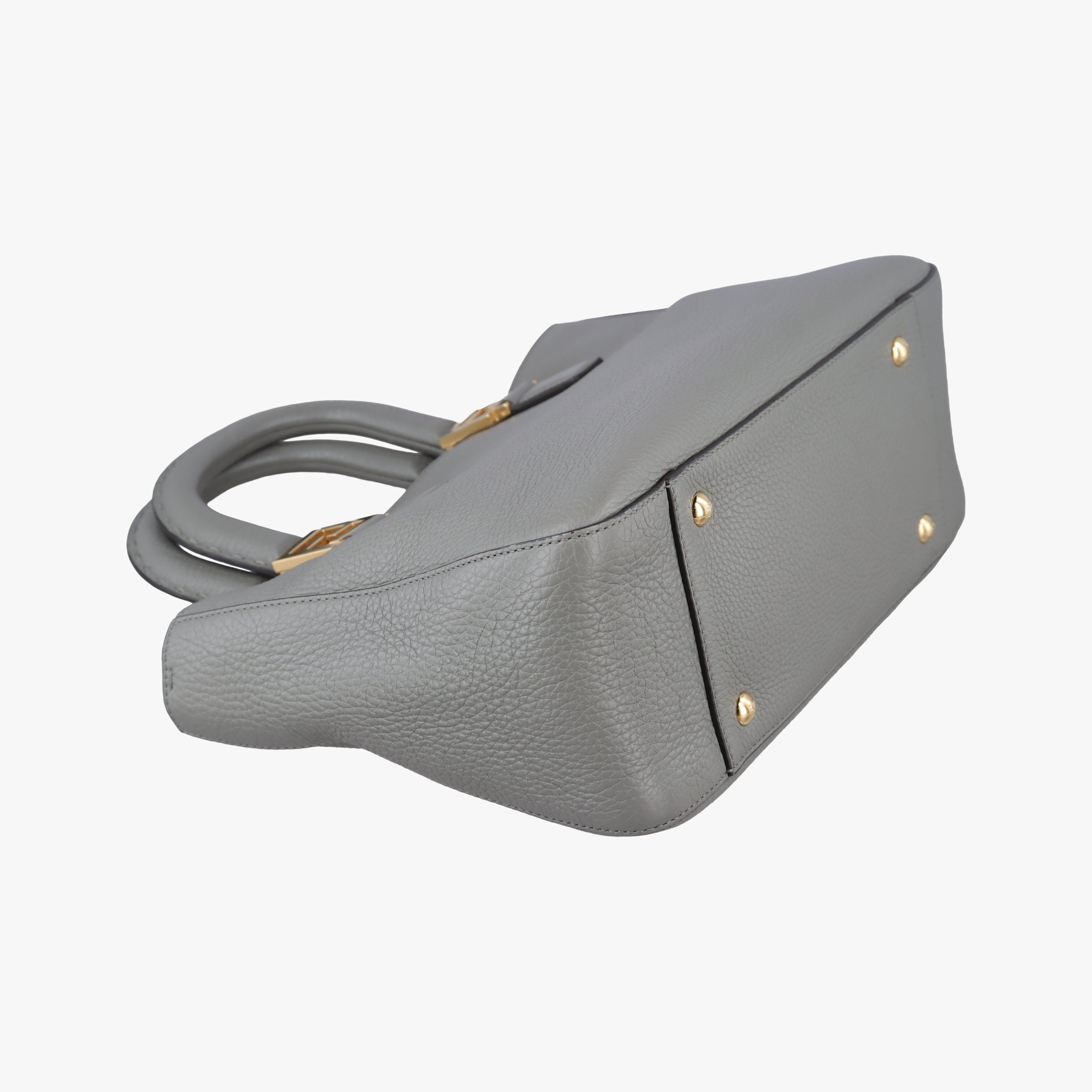 Pre-owned Fendi FF Logo Gloria Grey Leather 8BH367 shoulderbag | stylenewstar