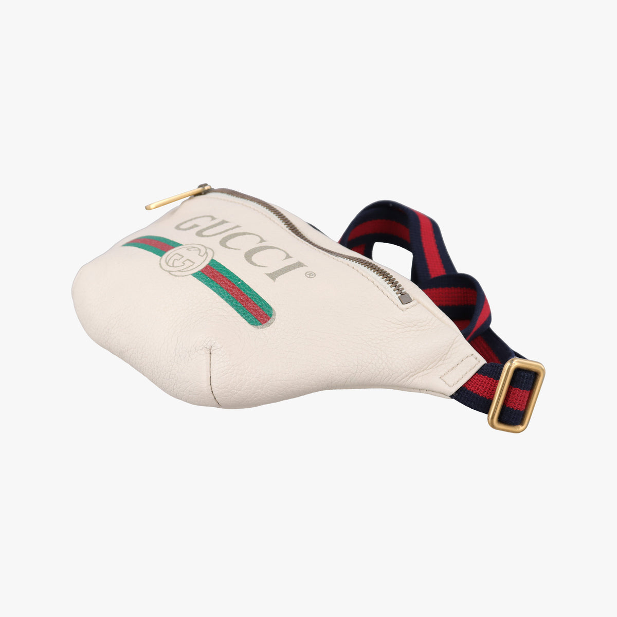 Pre-owned Gucci Print White Leather 527792 bum bag/waist bag | stylenewstar