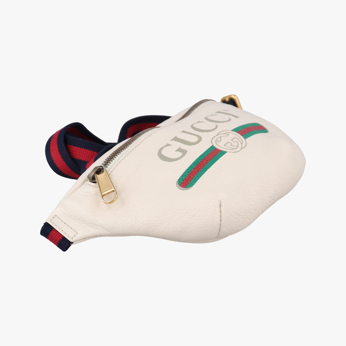 Pre-owned Gucci Print White Leather 527792 bum bag/waist bag | stylenewstar
