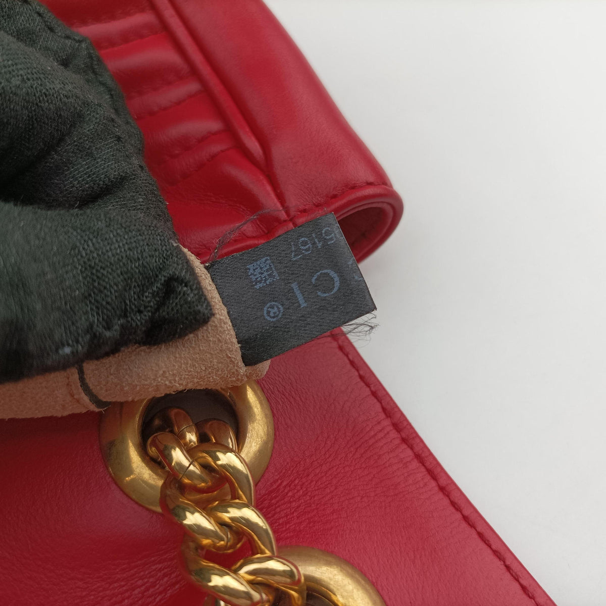 Pre-owned Gucci GG Marmont Red Leather 446744 shoulderbag | stylenewstar