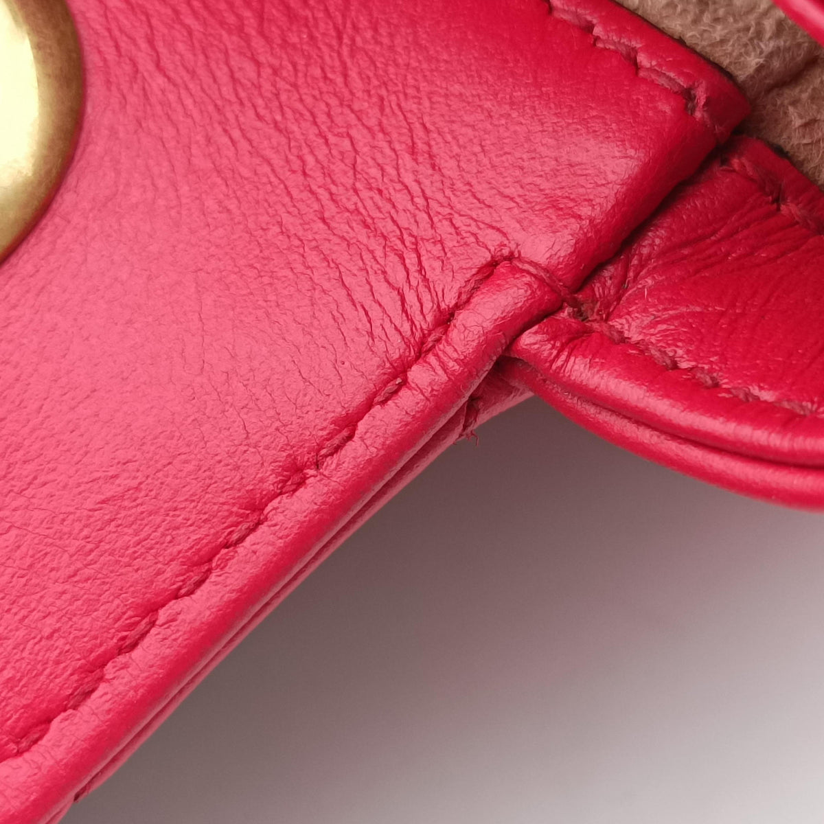 Pre-owned Gucci GG Marmont Red Leather 446744 shoulderbag | stylenewstar