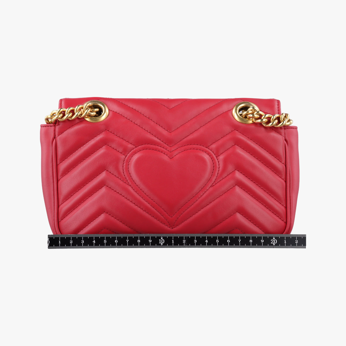 Pre-owned Gucci GG Marmont Red Leather 446744 shoulderbag | stylenewstar