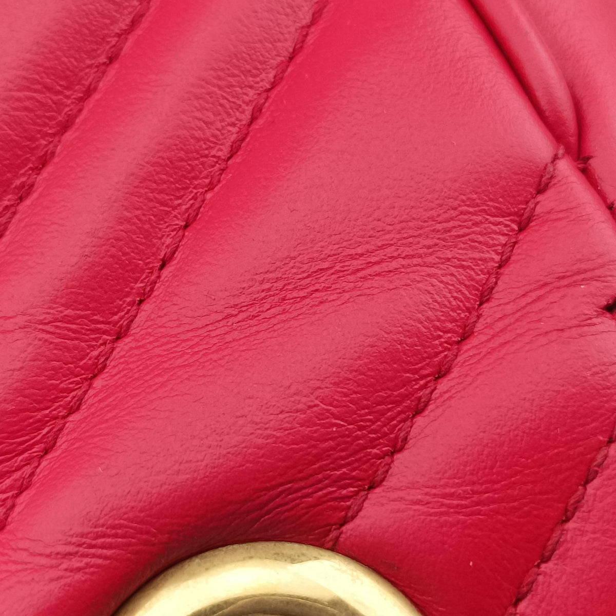 Pre-owned Gucci GG Marmont Red Leather 446744 shoulderbag | stylenewstar