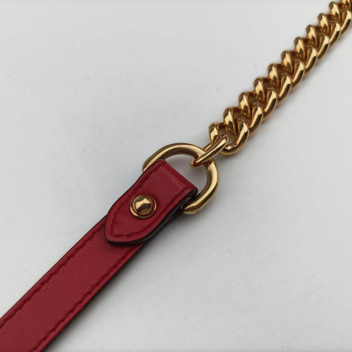 Pre-owned Gucci GG Marmont Red Leather 446744 shoulderbag | stylenewstar
