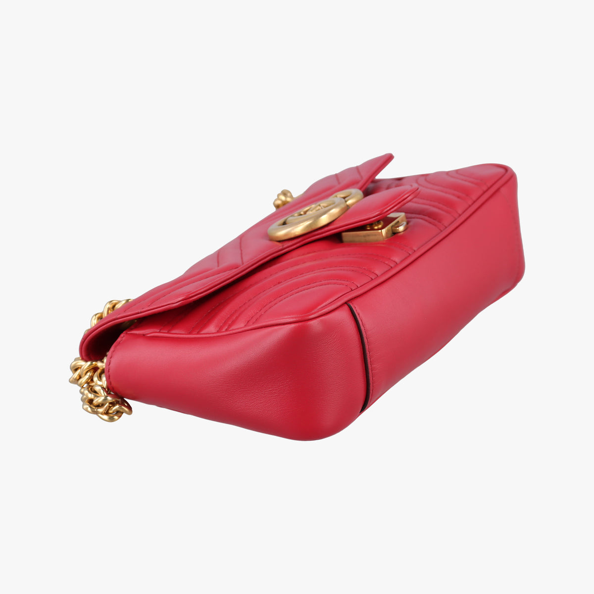 Pre-owned Gucci GG Marmont Red Leather 446744 shoulderbag | stylenewstar
