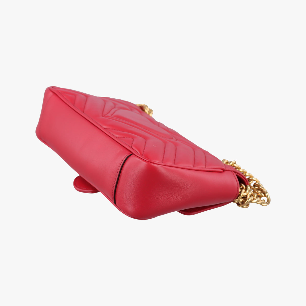 Pre-owned Gucci GG Marmont Red Leather 446744 shoulderbag | stylenewstar
