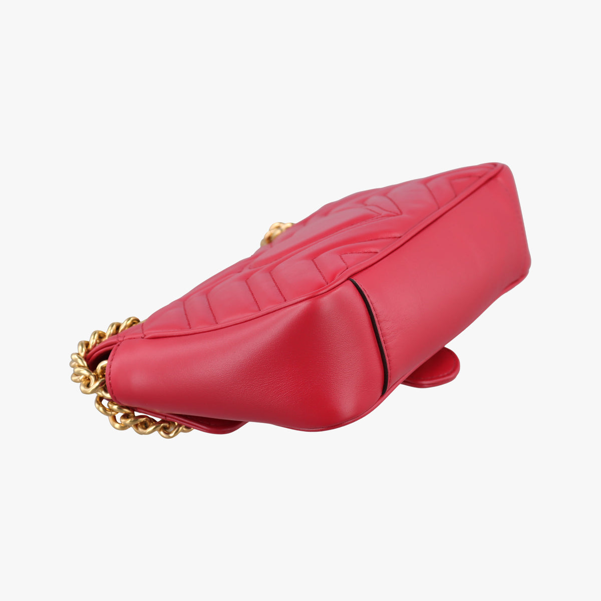 Pre-owned Gucci GG Marmont Red Leather 446744 shoulderbag | stylenewstar
