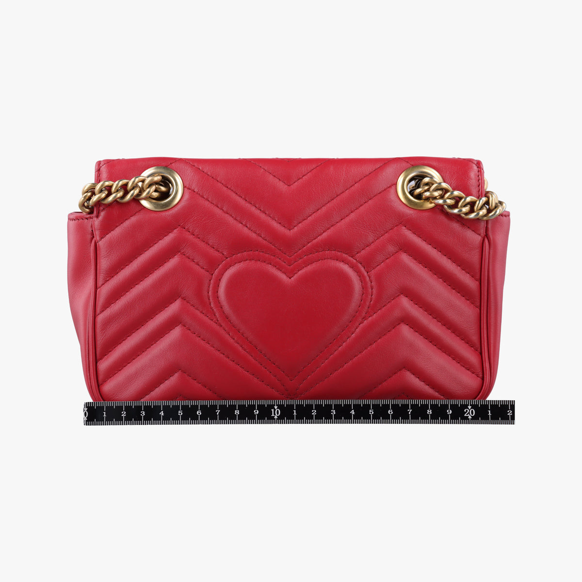 Pre-owned Gucci GG Marmont Red Leather 446744 shoulderbag | stylenewstar