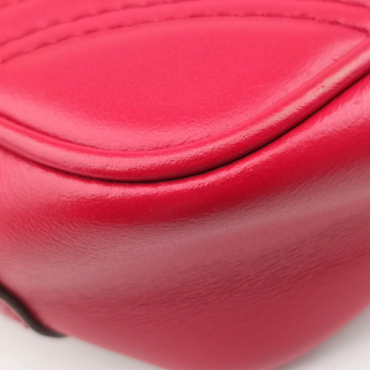 Pre-owned Gucci GG Marmont Red Leather 446744 shoulderbag | stylenewstar