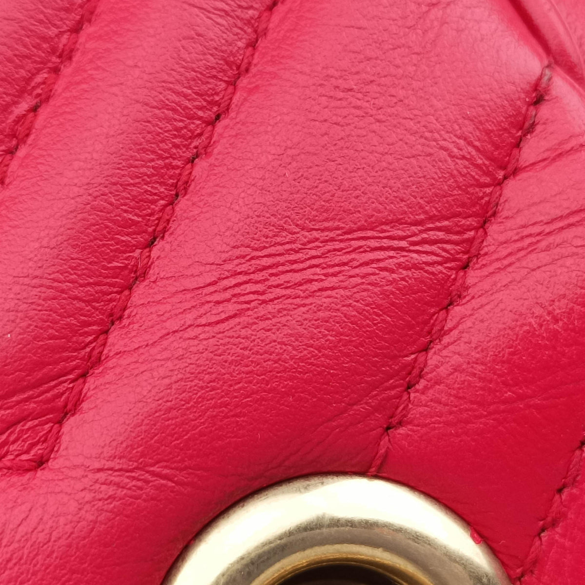 Pre-owned Gucci GG Marmont Red Leather 446744 shoulderbag | stylenewstar