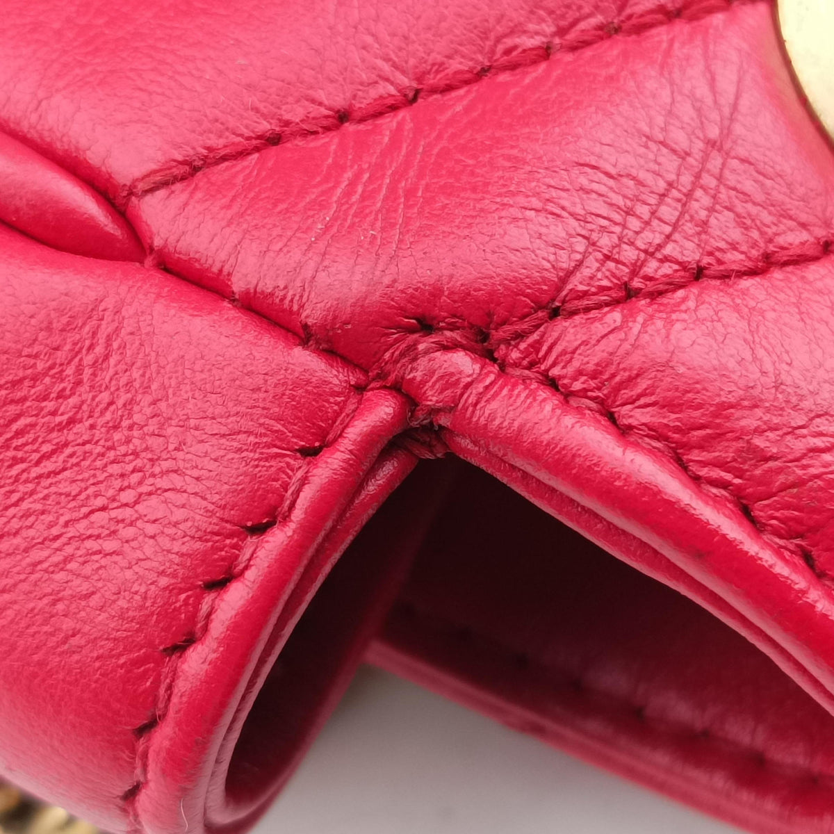 Pre-owned Gucci GG Marmont Red Leather 446744 shoulderbag | stylenewstar