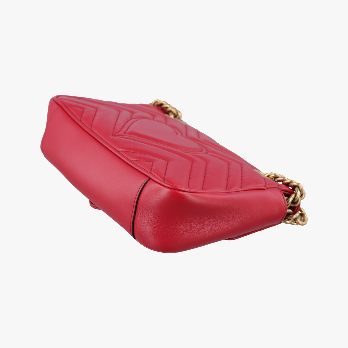 Pre-owned Gucci GG Marmont Red Leather 446744 shoulderbag | stylenewstar