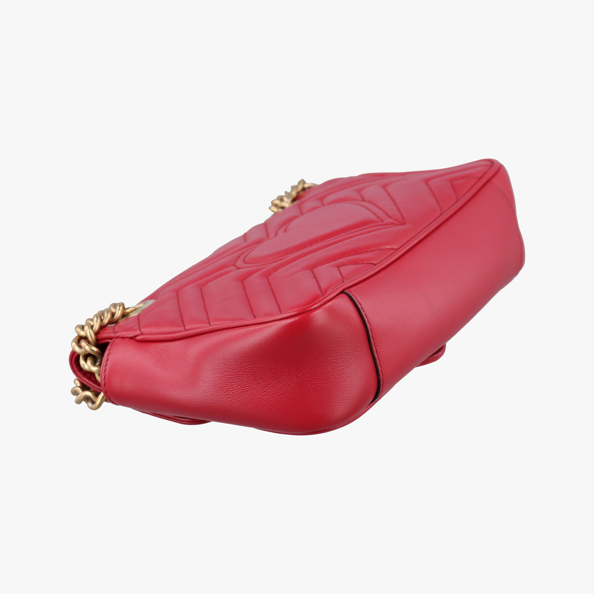 Pre-owned Gucci GG Marmont Red Leather 446744 shoulderbag | stylenewstar
