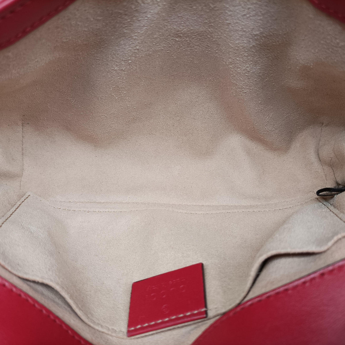 Pre-owned Gucci GG Marmont Red Leather 446744 shoulderbag | stylenewstar