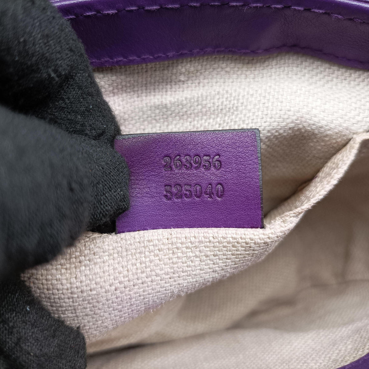 Pre-owned Gucci Snaffle Bit Purple Leather 263956 shoulderbag | stylenewstar