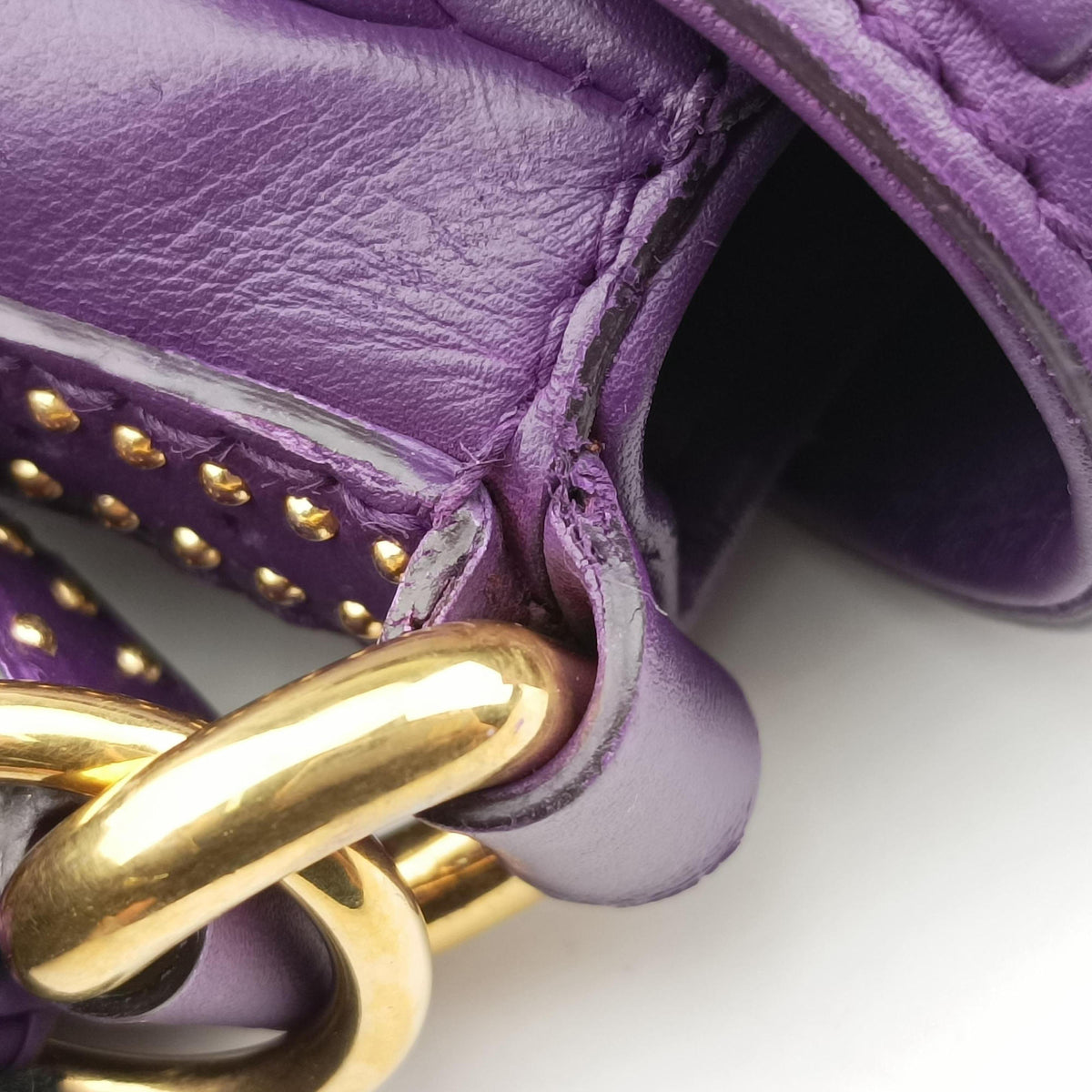Pre-owned Gucci Snaffle Bit Purple Leather 263956 shoulderbag | stylenewstar