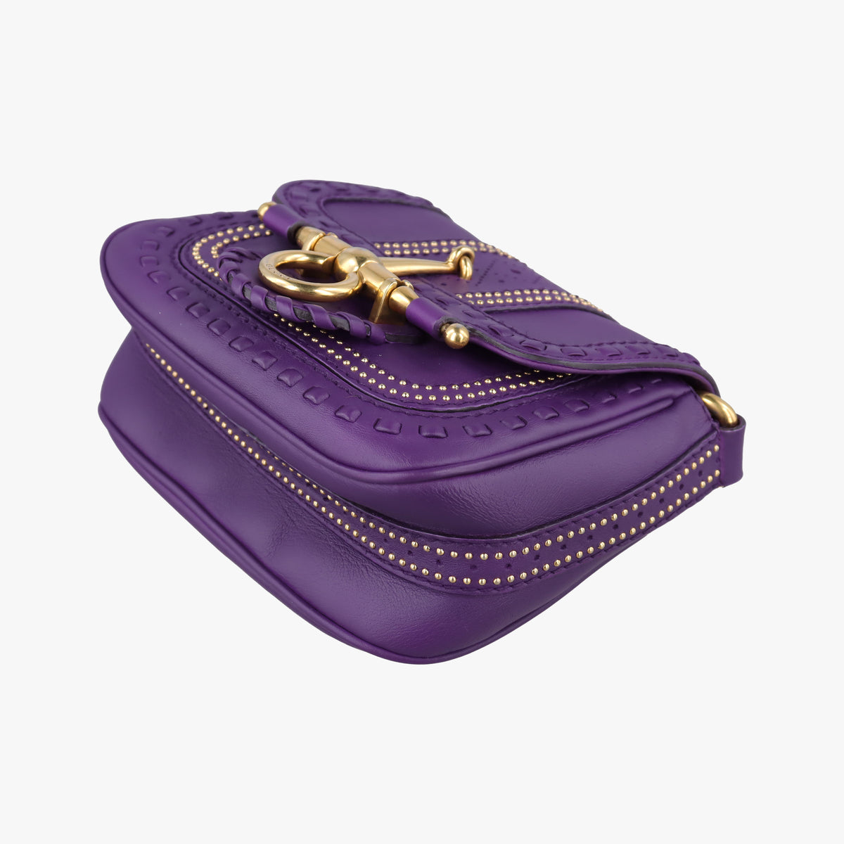 Pre-owned Gucci Snaffle Bit Purple Leather 263956 shoulderbag | stylenewstar