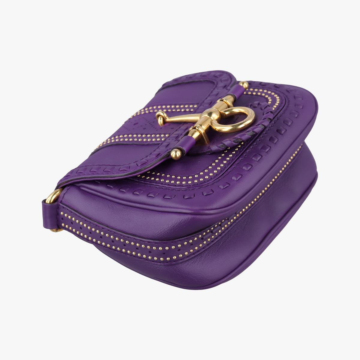 Pre-owned Gucci Snaffle Bit Purple Leather 263956 shoulderbag | stylenewstar