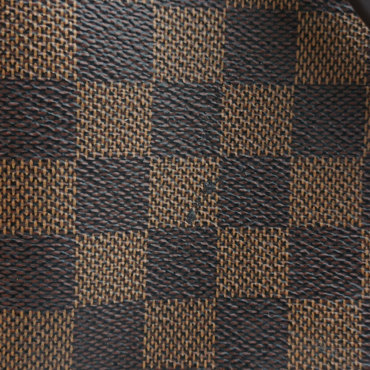 Pre-owned Louis Vuitton Brittany EBENE×Magnolia Damier Canvas×calf leather N41674 shoulderbag | stylenewstar