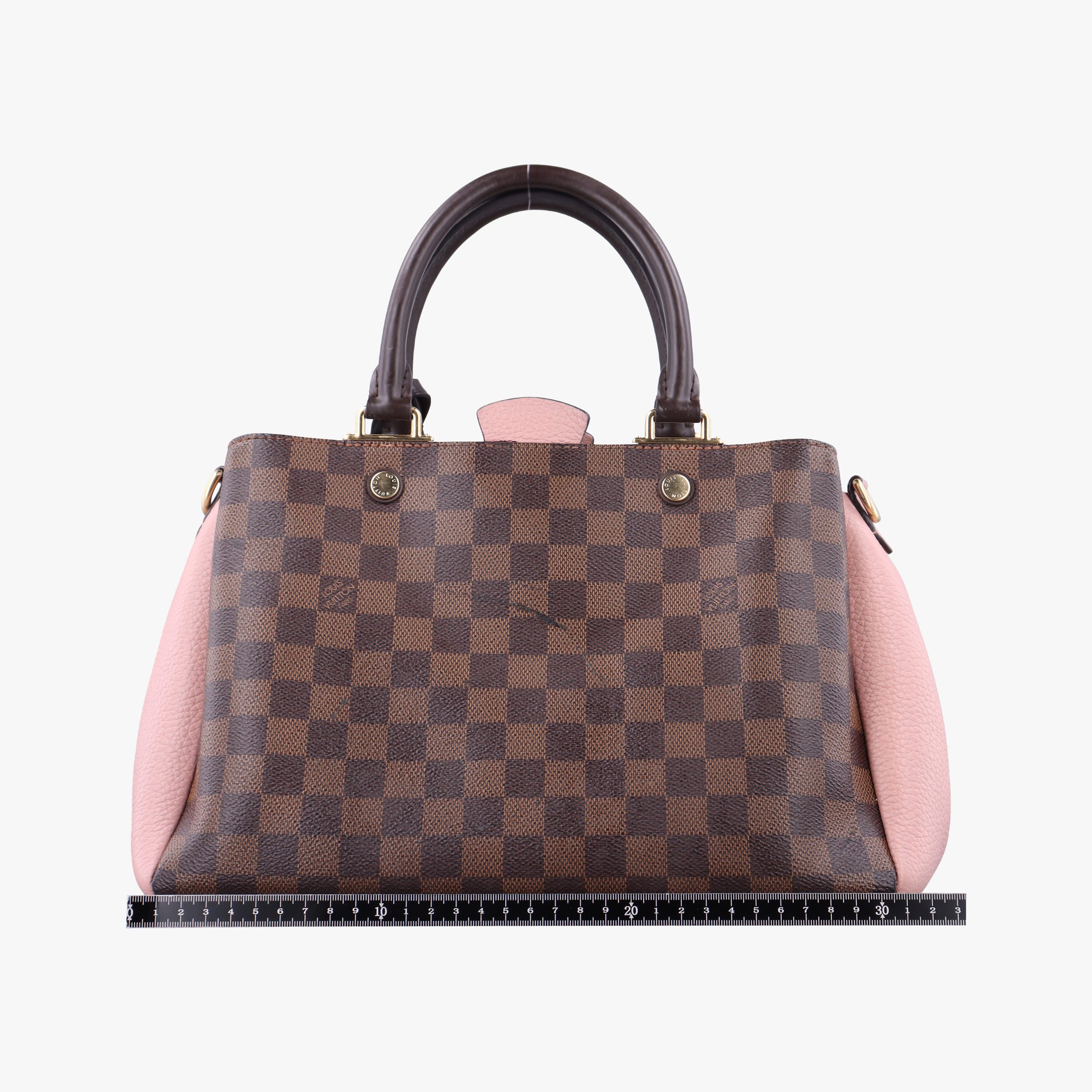Pre-owned Louis Vuitton Brittany EBENE×Magnolia Damier Canvas×calf leather N41674 shoulderbag | stylenewstar