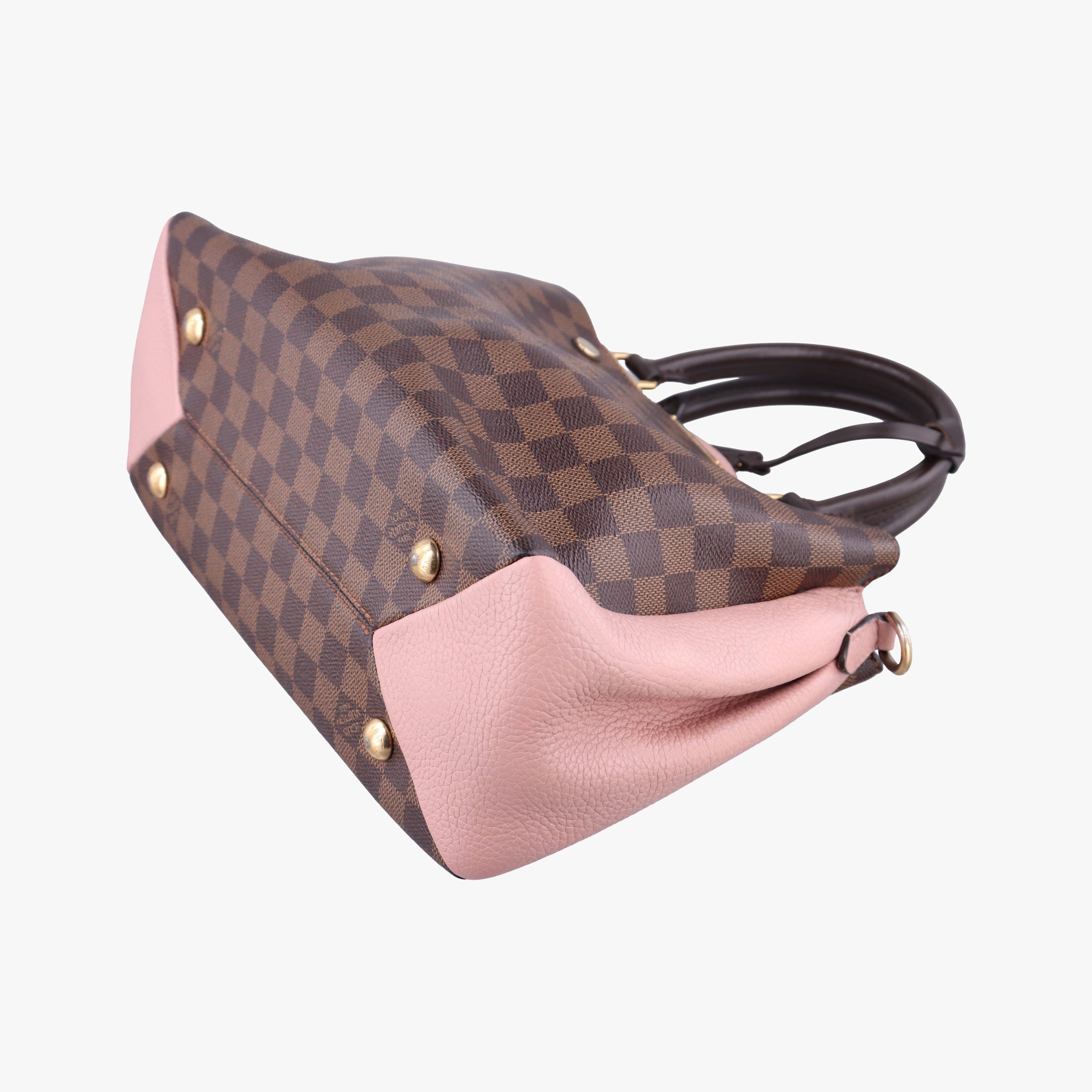 Pre-owned Louis Vuitton Brittany EBENE×Magnolia Damier Canvas×calf leather N41674 shoulderbag | stylenewstar