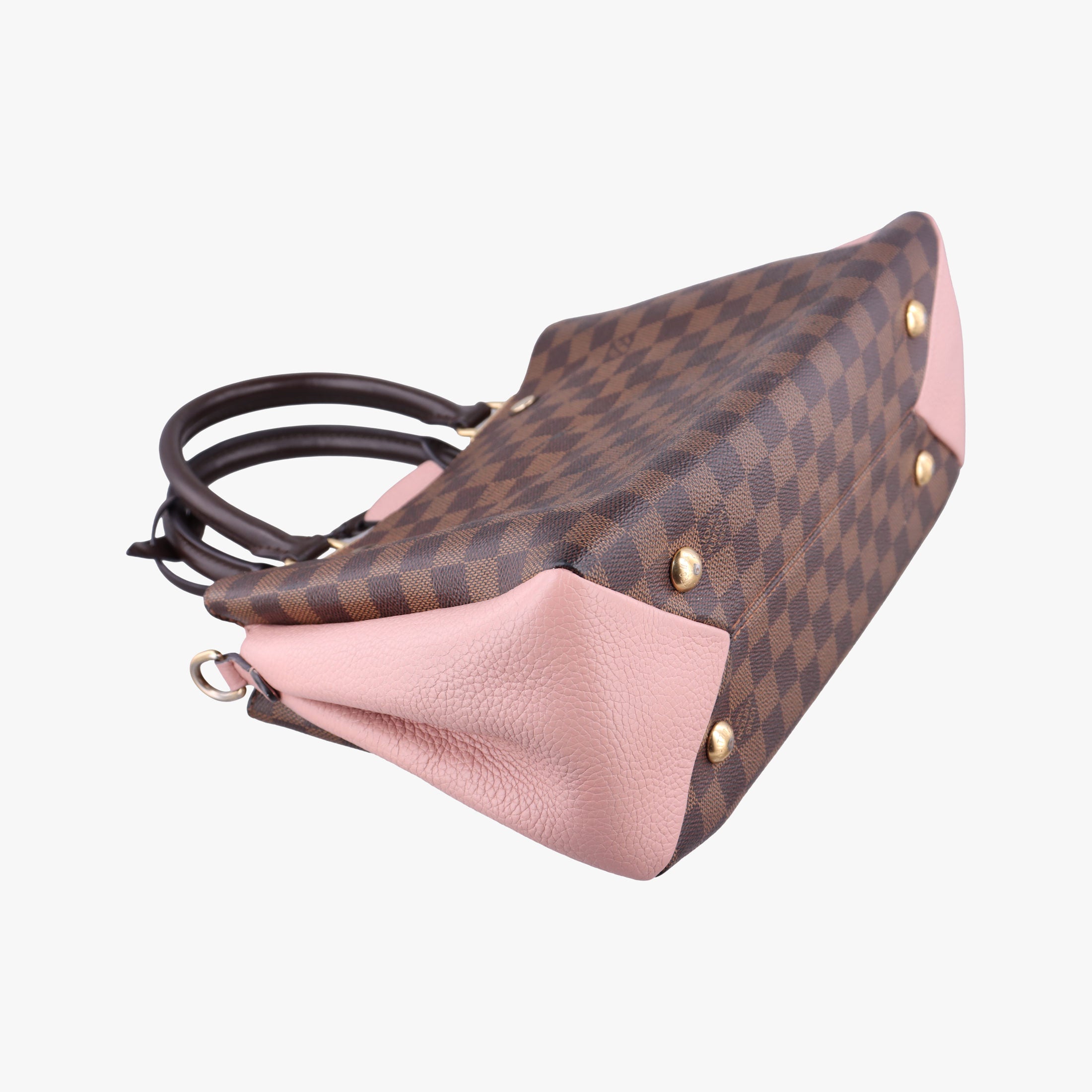 Pre-owned Louis Vuitton Brittany EBENE×Magnolia Damier Canvas×calf leather N41674 shoulderbag | stylenewstar