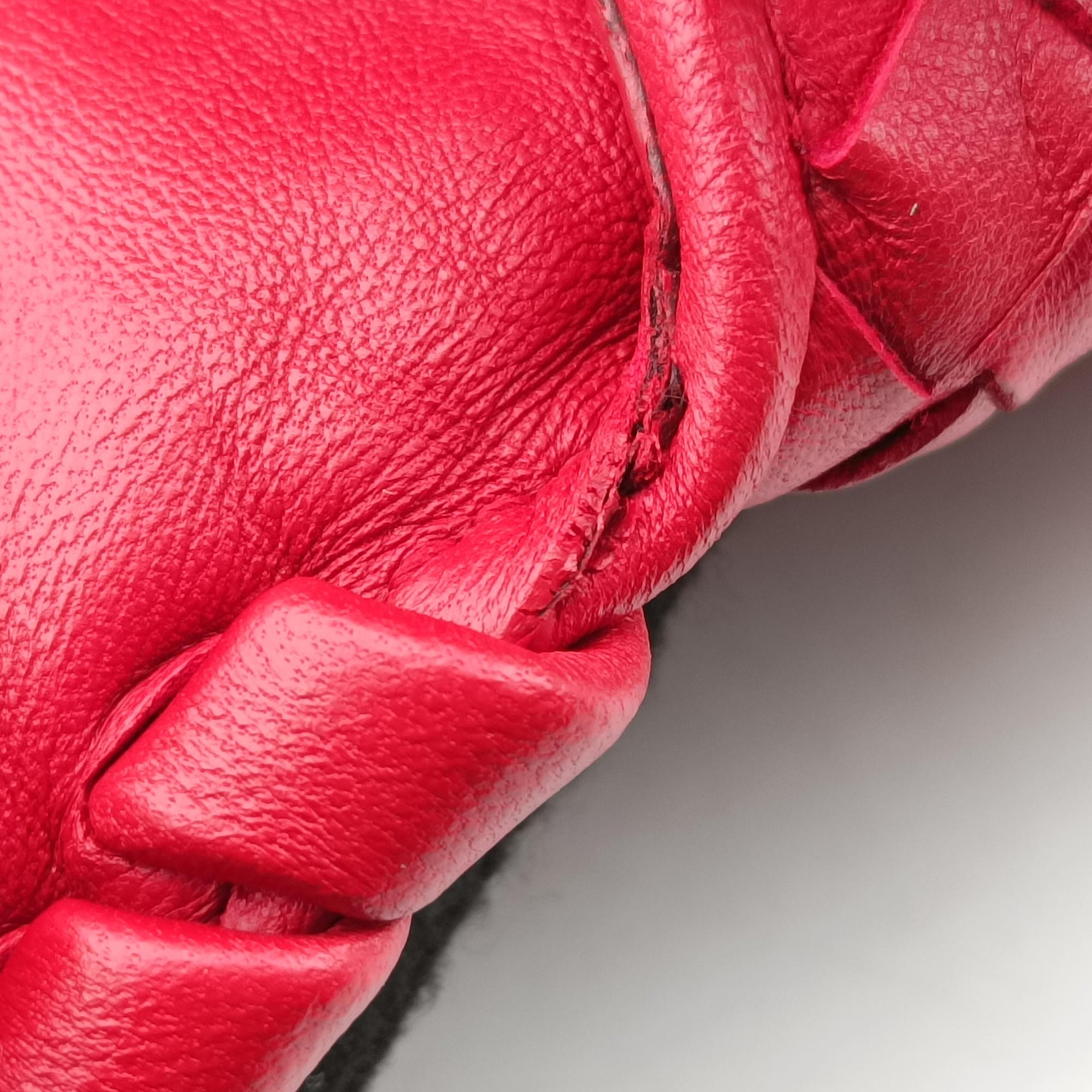 Pre-owned Bottega Veneta Intrecciato Olimpia Red lambskin  shoulderbag | stylenewstar