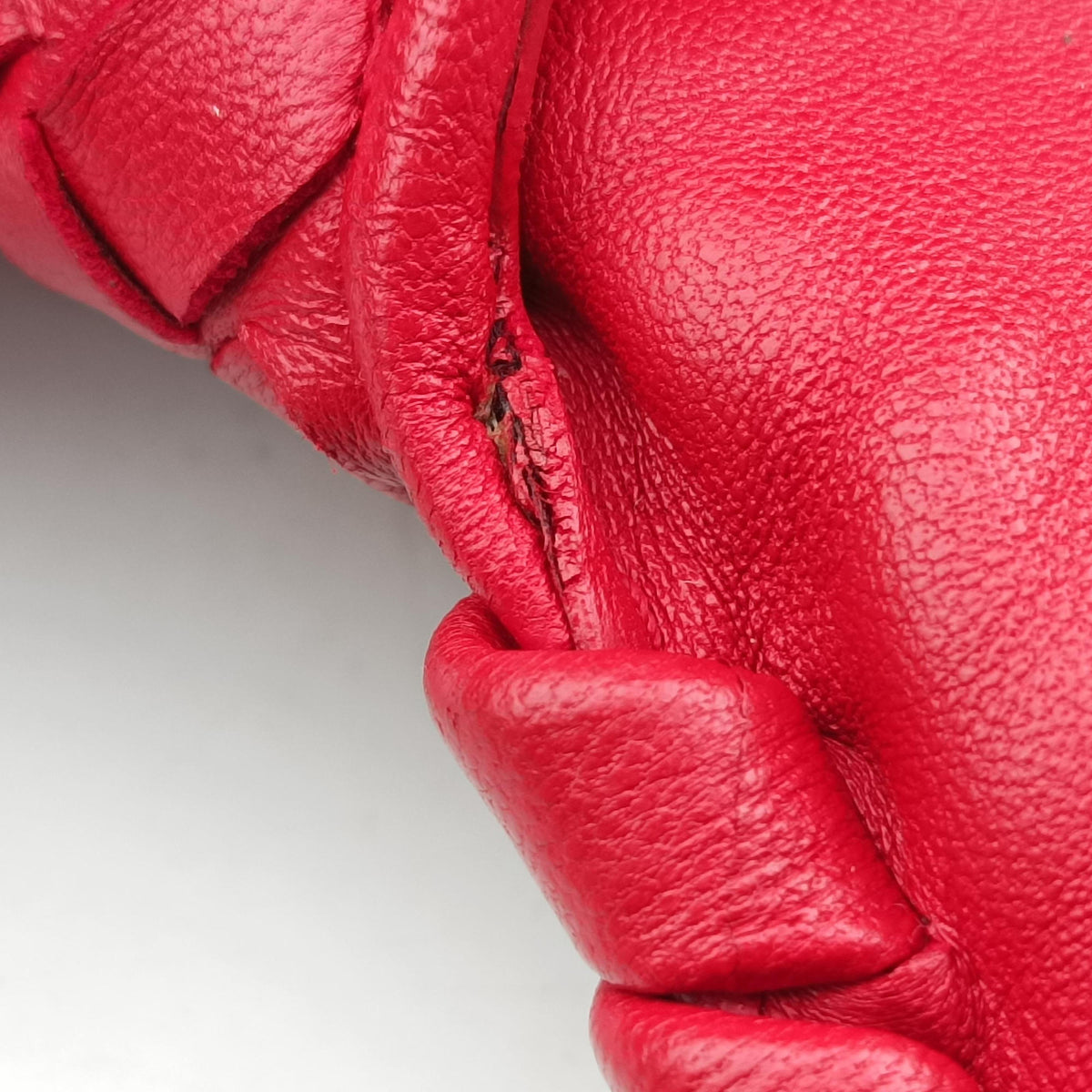 Pre-owned Bottega Veneta Intrecciato Olimpia Red lambskin  shoulderbag | stylenewstar