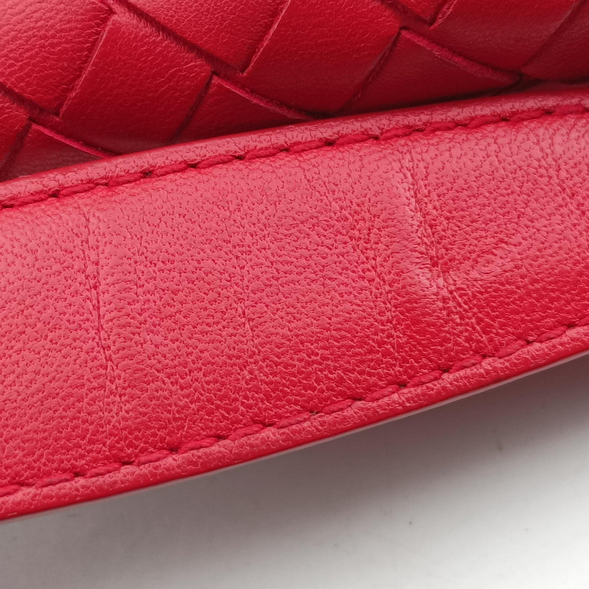 Pre-owned Bottega Veneta Intrecciato Olimpia Red lambskin  shoulderbag | stylenewstar