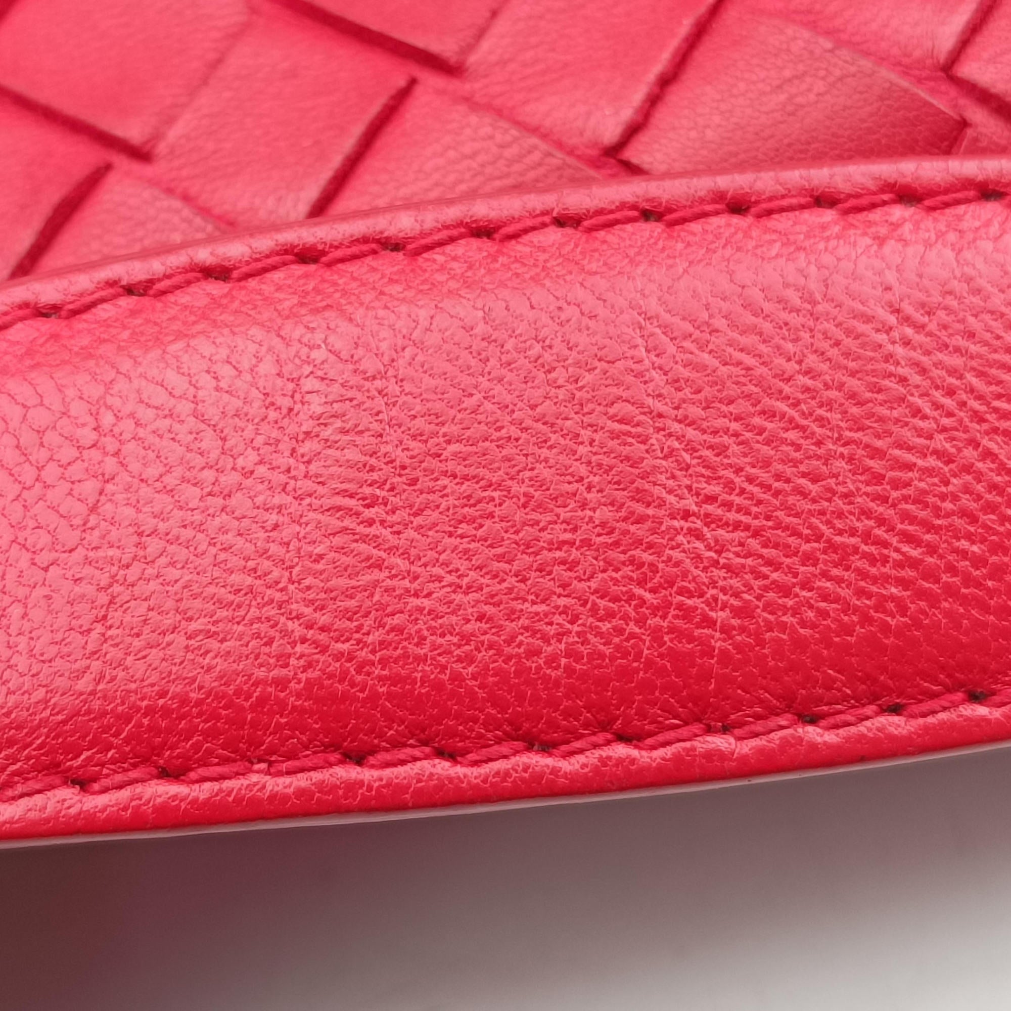 Pre-owned Bottega Veneta Intrecciato Olimpia Red lambskin  shoulderbag | stylenewstar