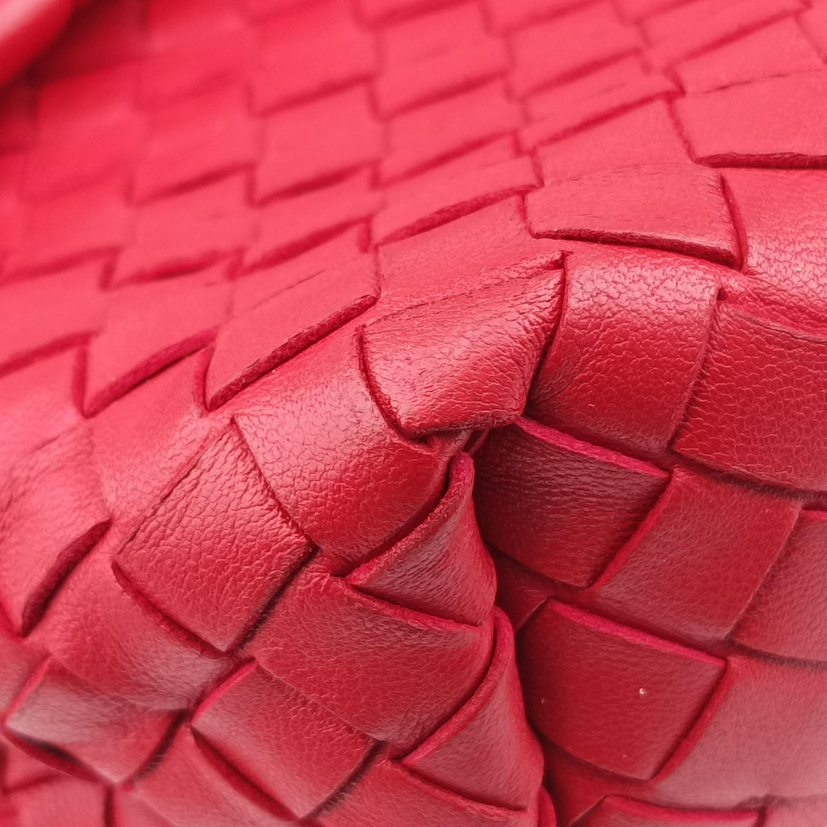 Pre-owned Bottega Veneta Intrecciato Olimpia Red lambskin  shoulderbag | stylenewstar
