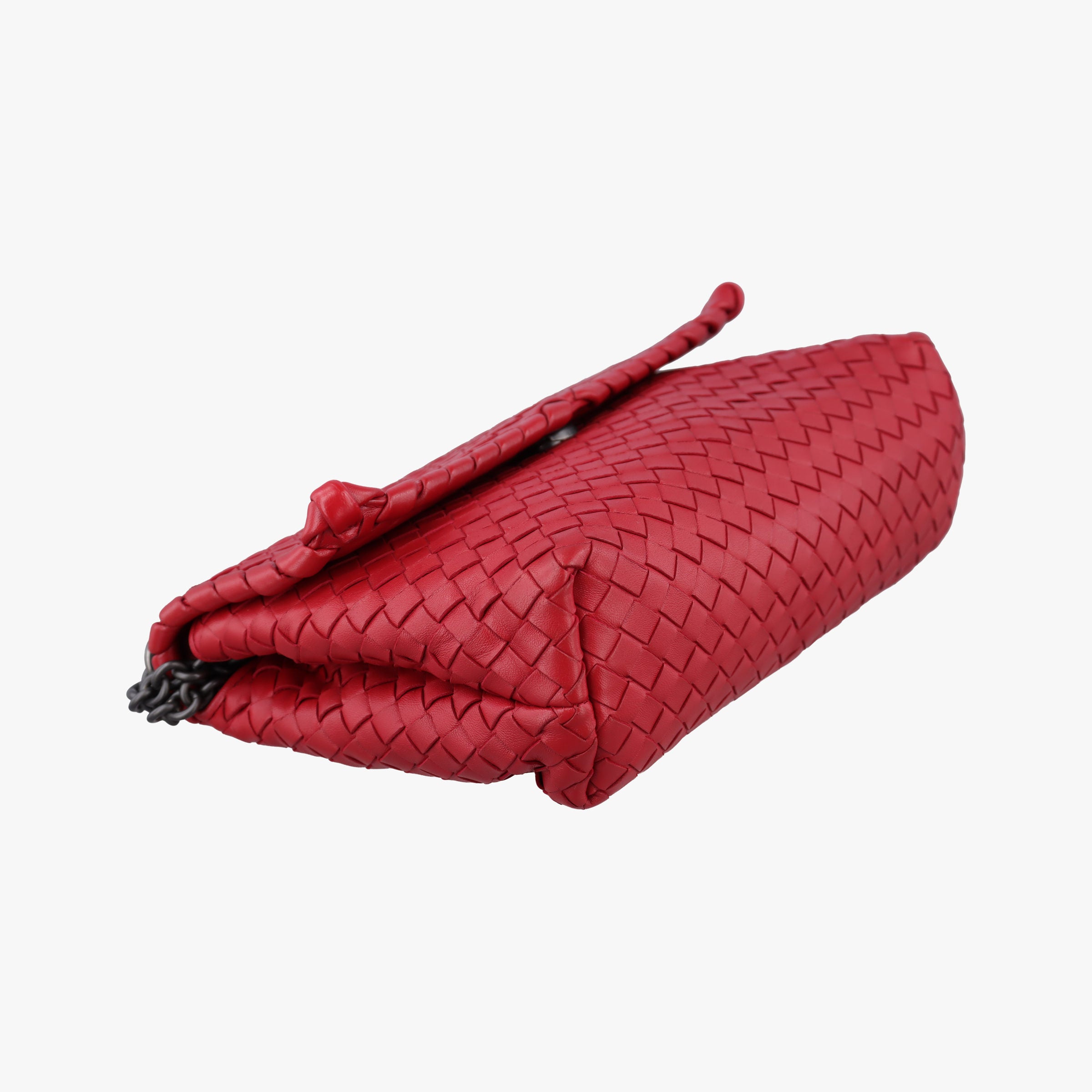 Pre-owned Bottega Veneta Intrecciato Olimpia Red lambskin  shoulderbag | stylenewstar