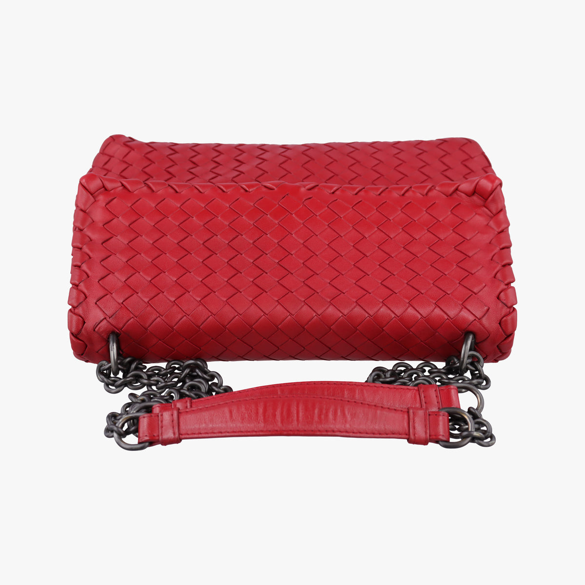 Pre-owned Bottega Veneta Intrecciato Olimpia Red lambskin  shoulderbag | stylenewstar