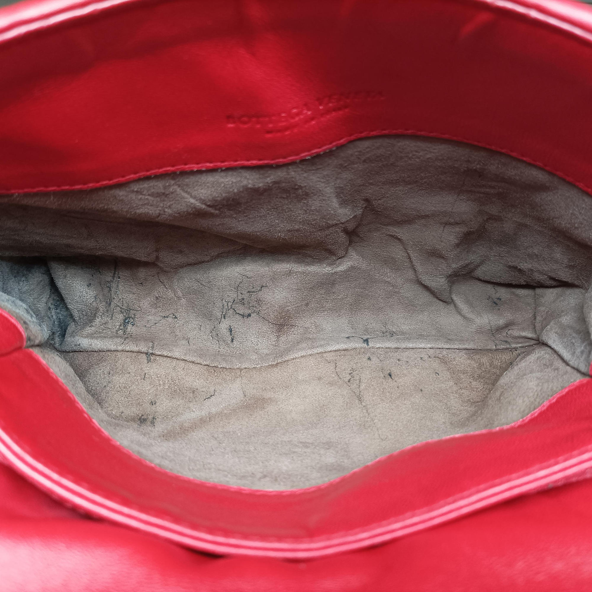Pre-owned Bottega Veneta Intrecciato Olimpia Red lambskin  shoulderbag | stylenewstar