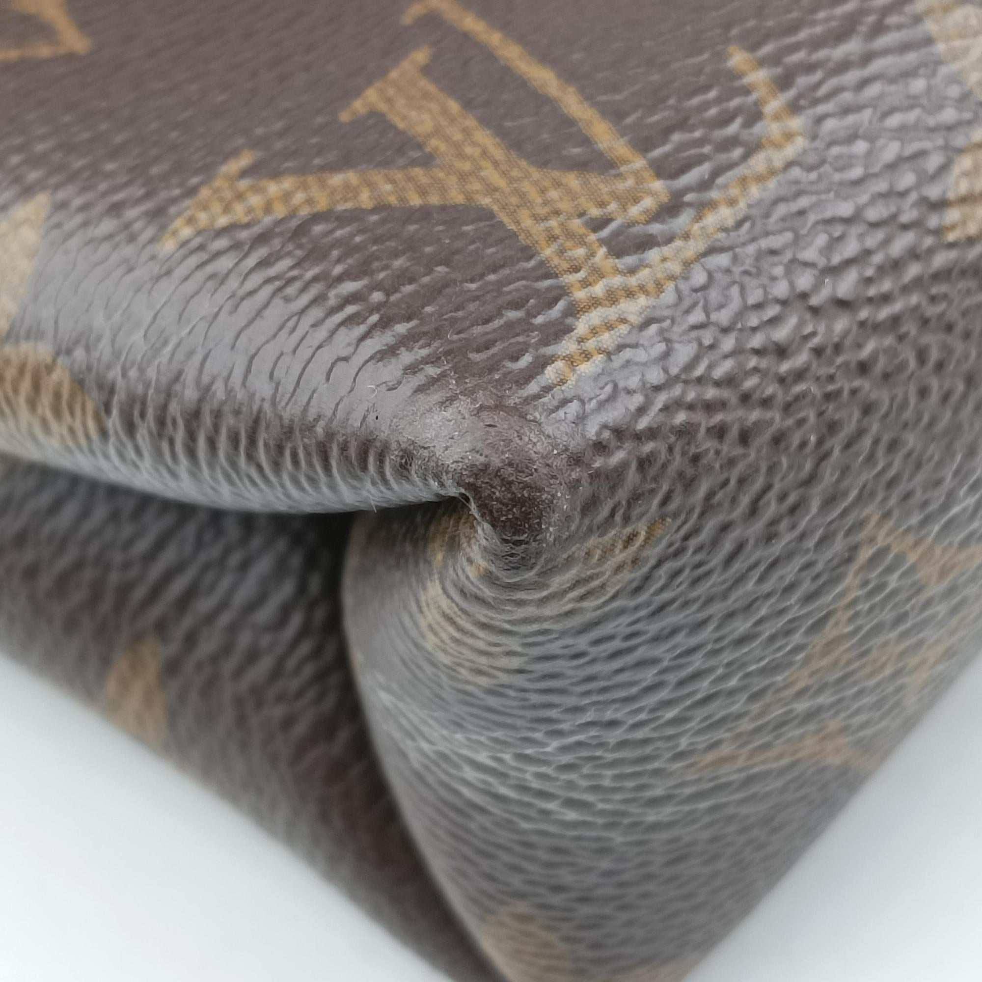 Pre-owned Louis Vuitton PALLAS Chain Brown×CERISE Monogram Canvas×calf leather M41201 shoulderbag | stylenewstar