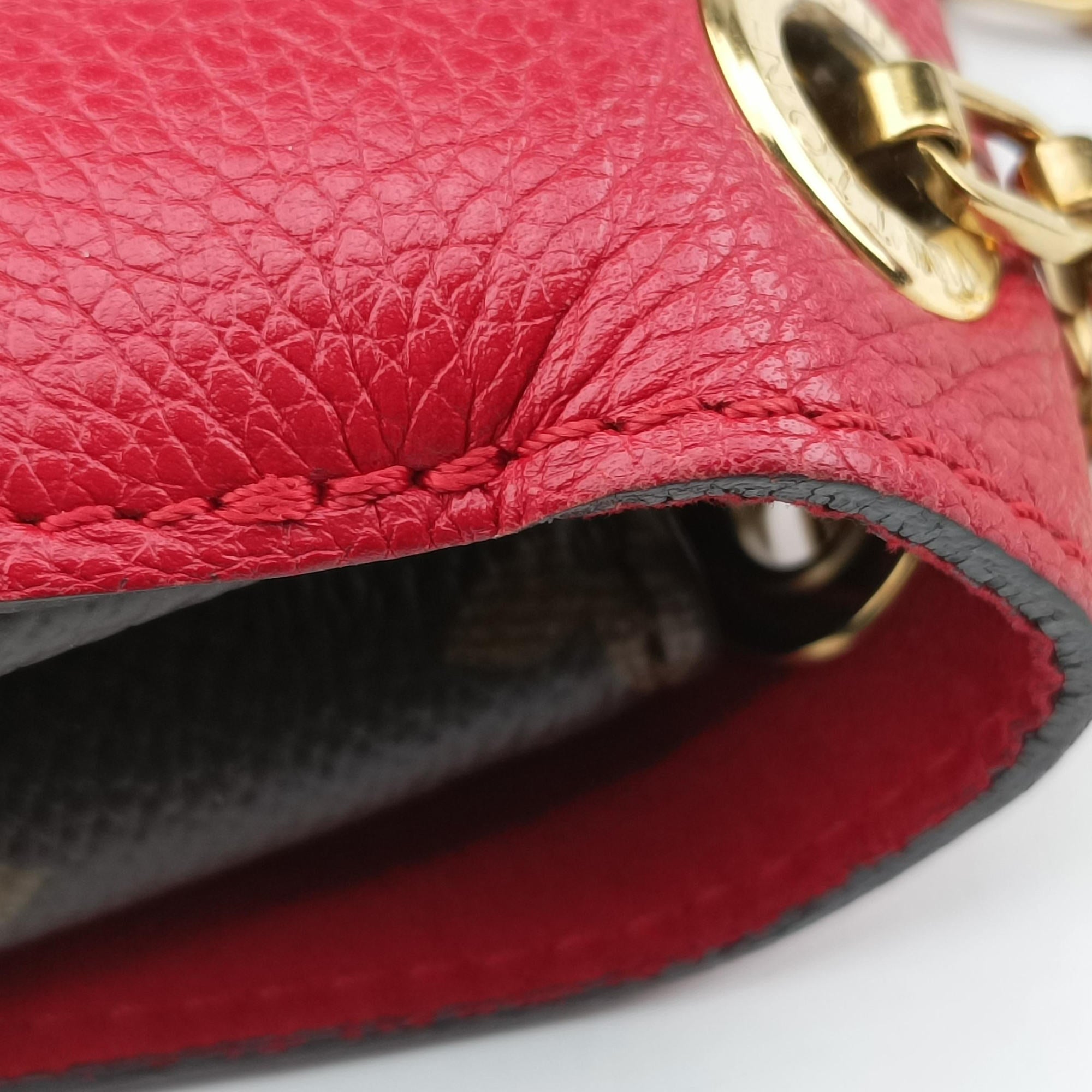 Secondhand Louis Vuitton PALLAS Chain Brown×CERISE Monogram Canvas×calf leather M41201 shoulderbag | stylenewstar