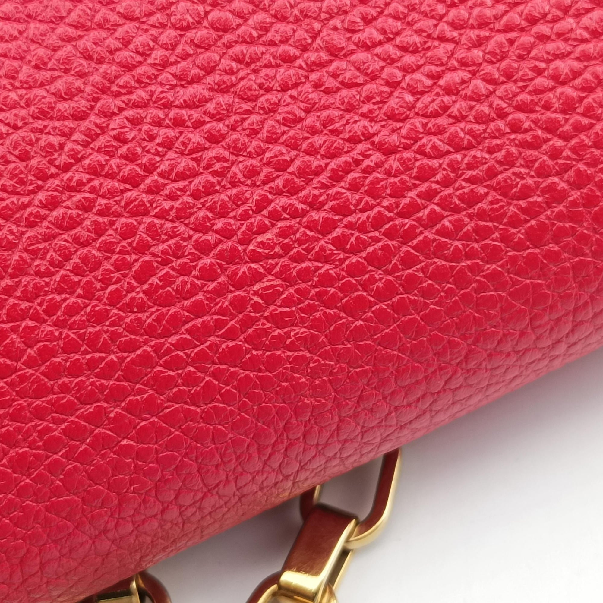 Secondhand Louis Vuitton PALLAS Chain Brown×CERISE Monogram Canvas×calf leather M41201 shoulderbag | stylenewstar
