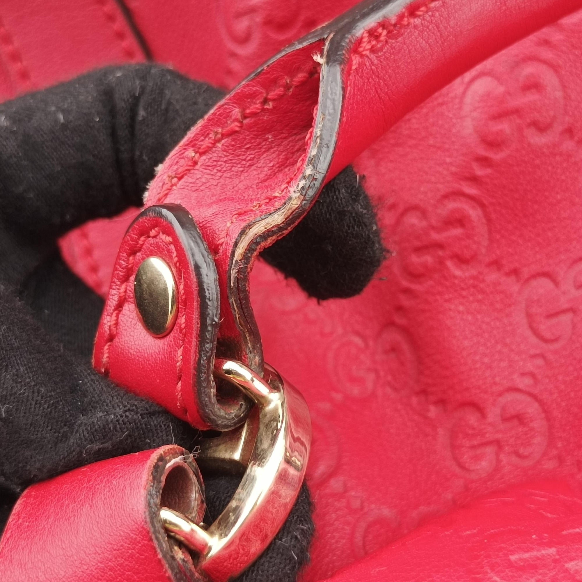 Secondhand Gucci Miss GG Top Handle Red Leather 323675 shoulderbag | stylenewstar